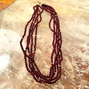 Garnet bead necklace,